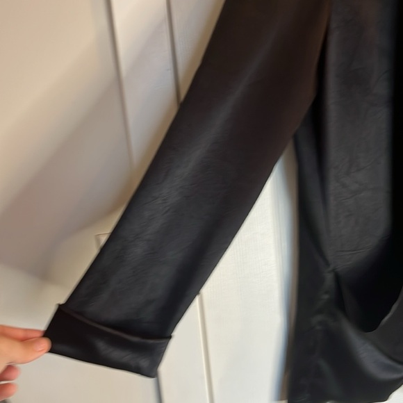 ❤️Mary Rose vintage open blazer satin finish women’s L black paper maché design - Picture 8 of 11